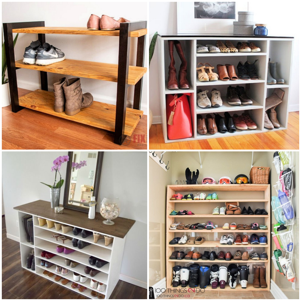 22 Easy DIY Shoe Rack Plans For Small Space - Susie Harris