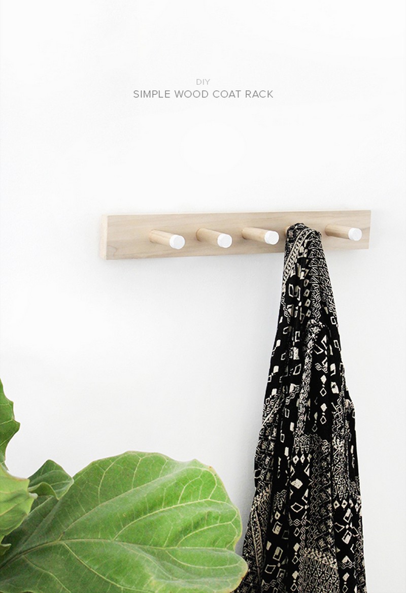 36 DIY Wood Coat Rack Ideas That Are Useful Susie Harris   DIY Simple Wood Coat Rack 