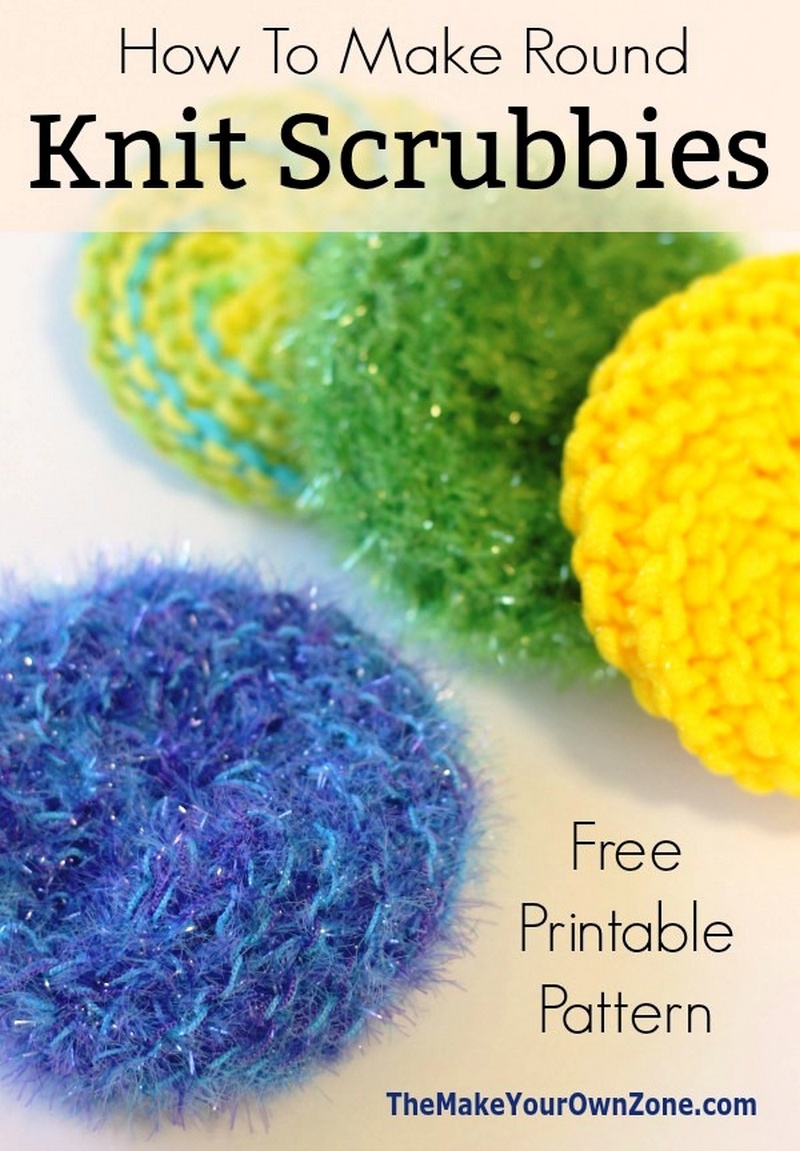 30 DIY Scrubby Yarn Ideas Free Tutorials Susie Harris   Round Knit Scrubby Pattern 