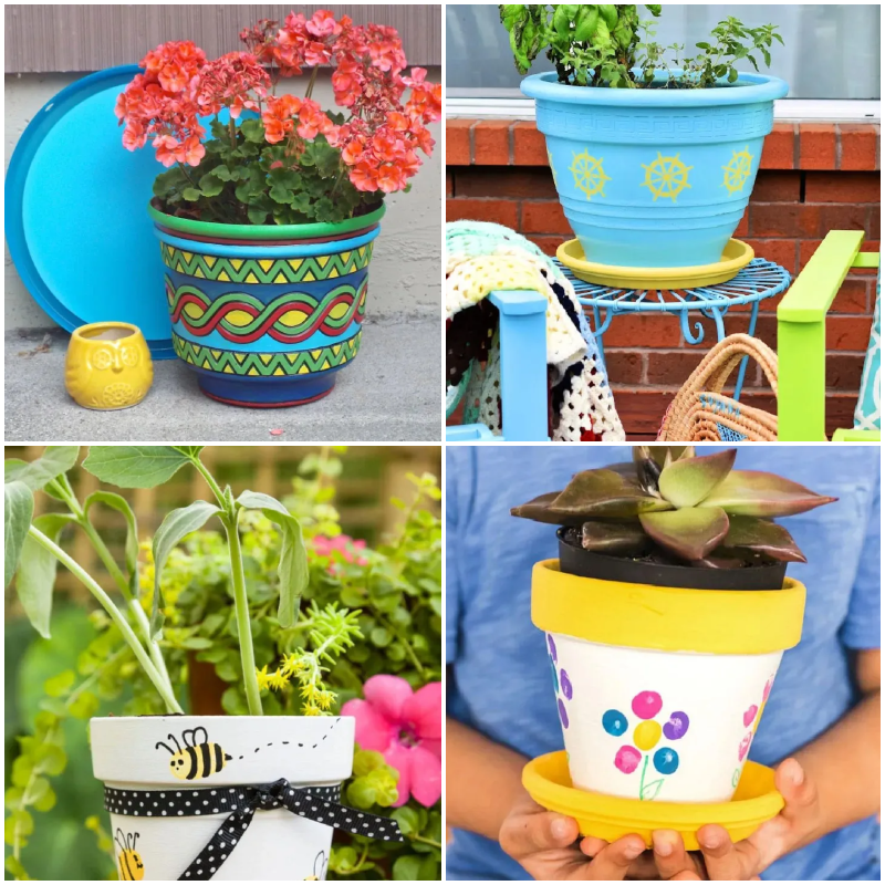 20 DIY Painted Terracotta Flower Pot Ideas You'll Love